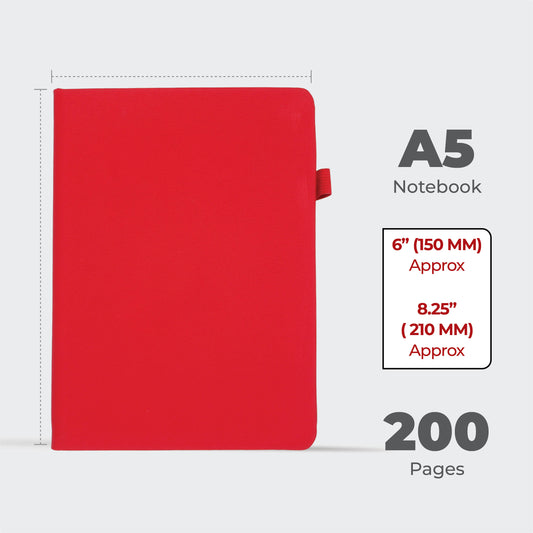 FOR U Frisco A5 Undated Notebook Diary with Elastic Closure & Pen Holder