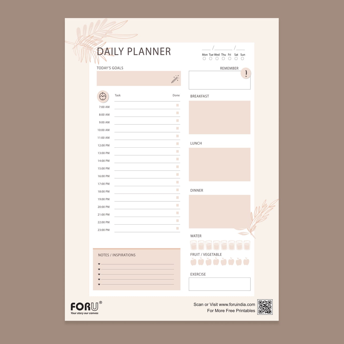 Printable free daily planner pdf free download