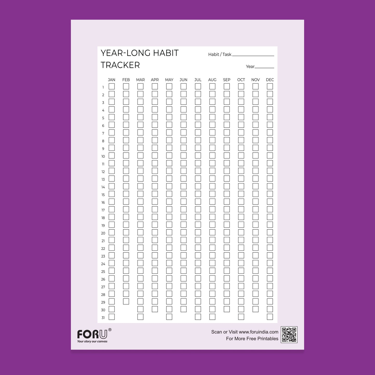 habit tracker template free download pdf