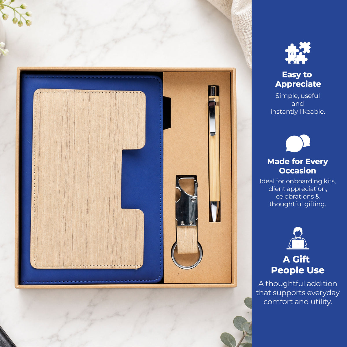 Customizable 3-in-1 Premium Writing Gift Hamper - Blue
