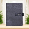 FOR U Crysia A5 Notebook with Pen Holder & Metal Lock - Grey