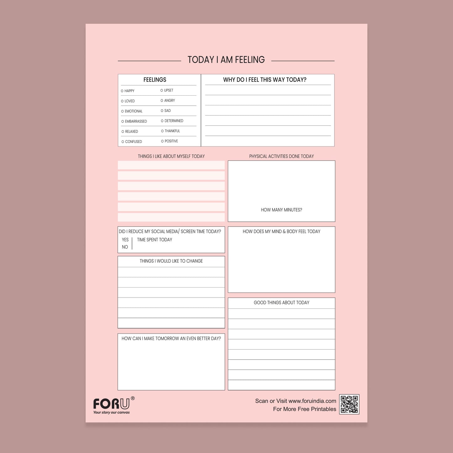 free daily Reflection planner pdf download