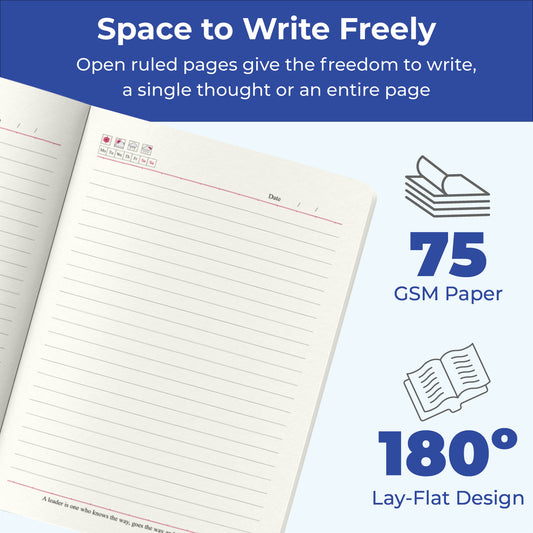 Oasis A5 Customizable Magnetic Lock Blank Journal - Blue