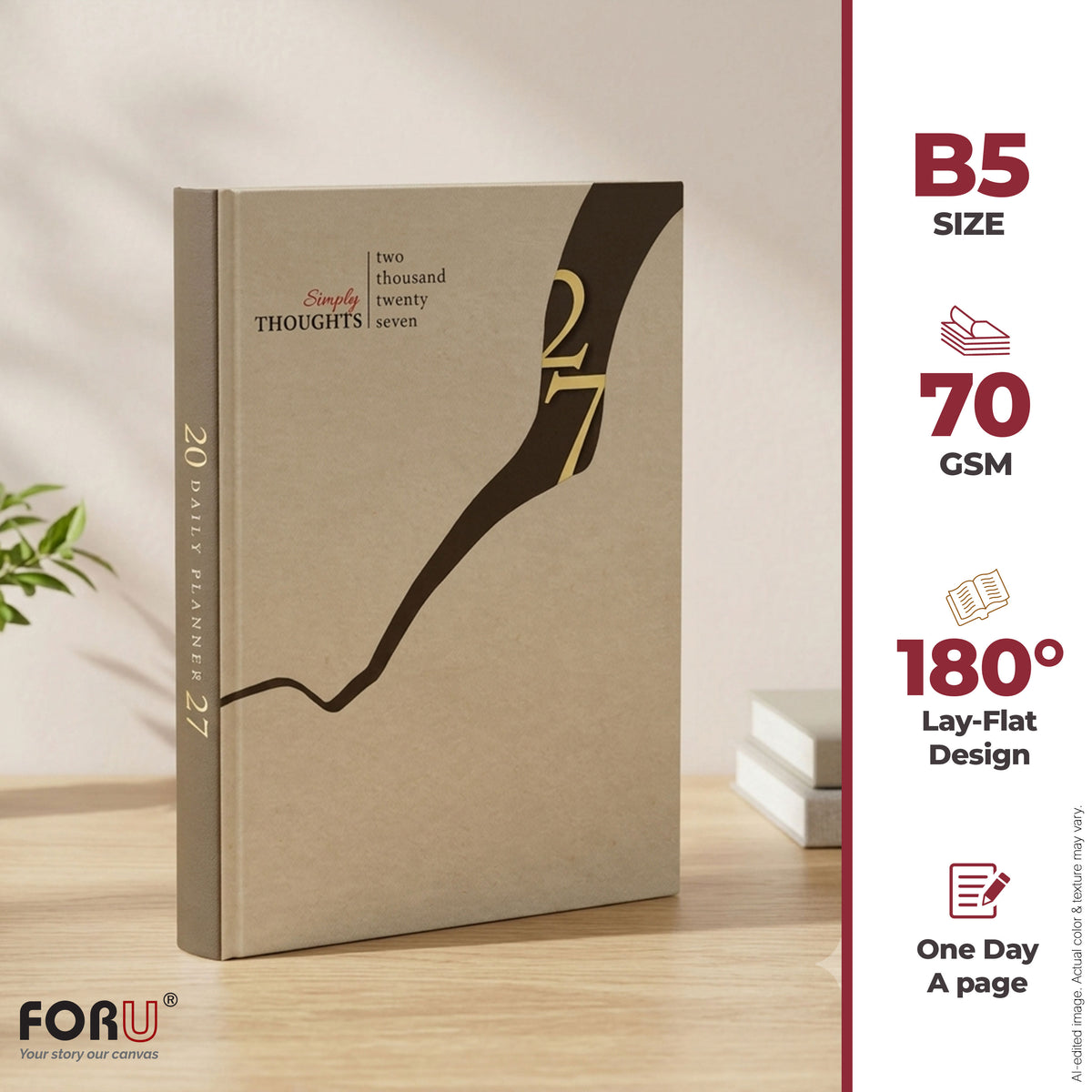 FOR U Starrer 2026 B5 Office Stationery Diary with Magnetic Metal Clasp