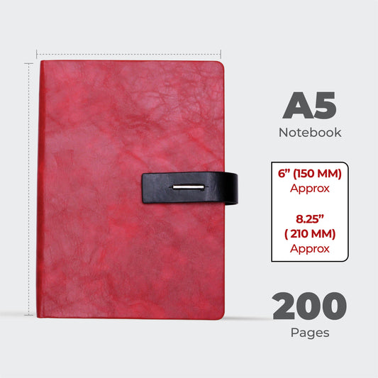 FOR U Crysia A5 Notebook with Pen Holder & Metal Lock