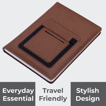 ForU Phoenix A5 Notebook Diary With Mobile & Pen Holder, Stylish Pocket