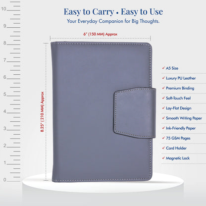 FOR U Zyric A5 Notebook Diary with Pen Holder & Magnetic Lock