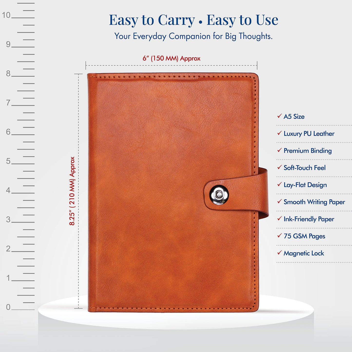 FOR U Trenor A5 Undated Notebook Diary With Magnetic Lock