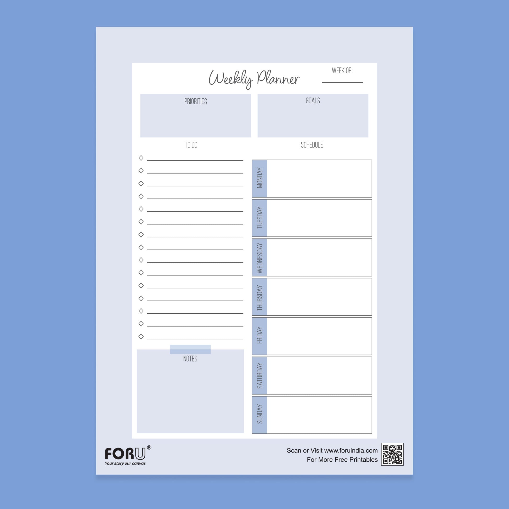 weekly planner printable free download pdf