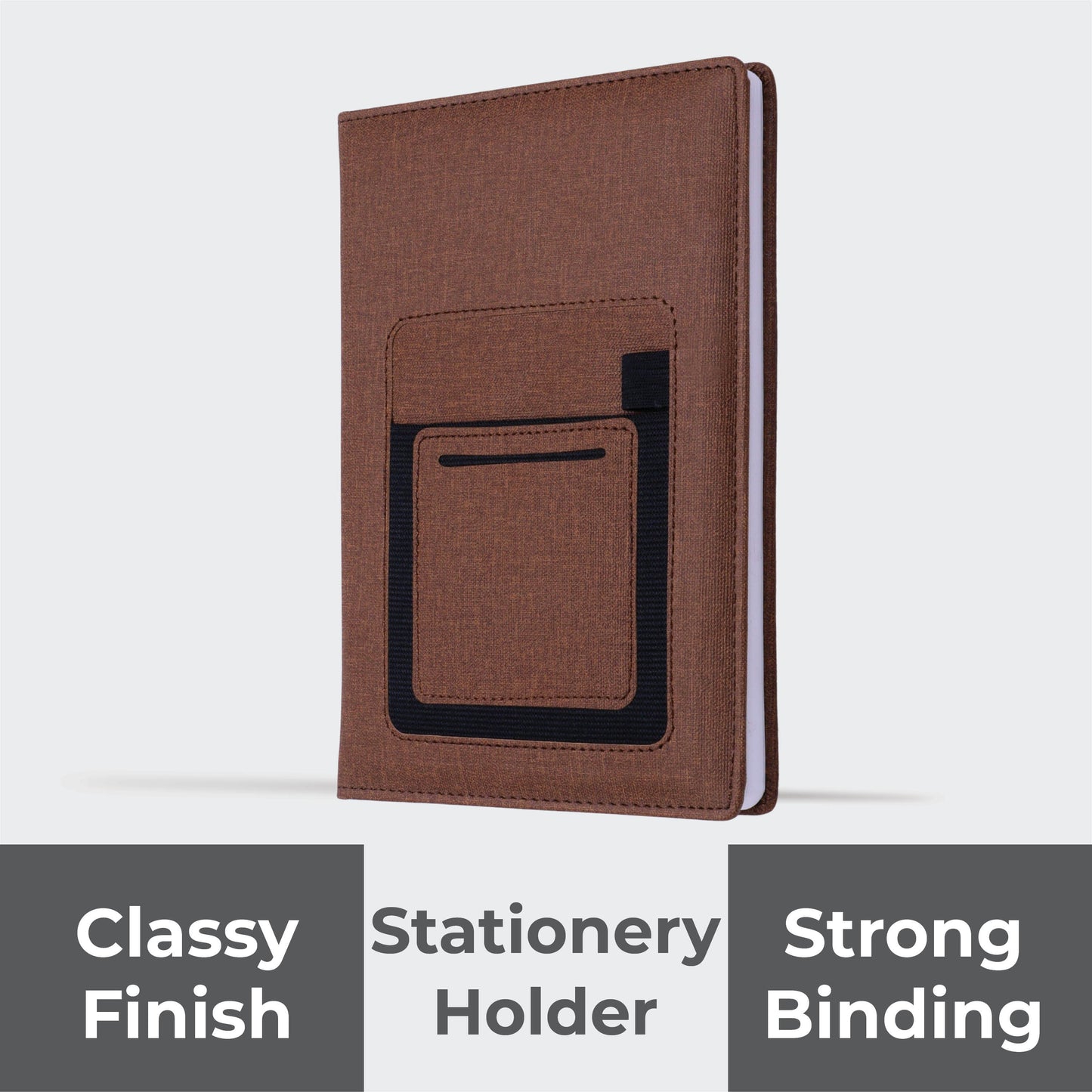 ForU Phoenix A5 Notebook Diary With Mobile & Pen Holder, Stylish Pocket