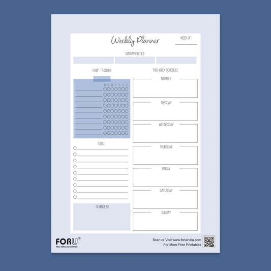 Free Minimal weekly calendar printable pdf download