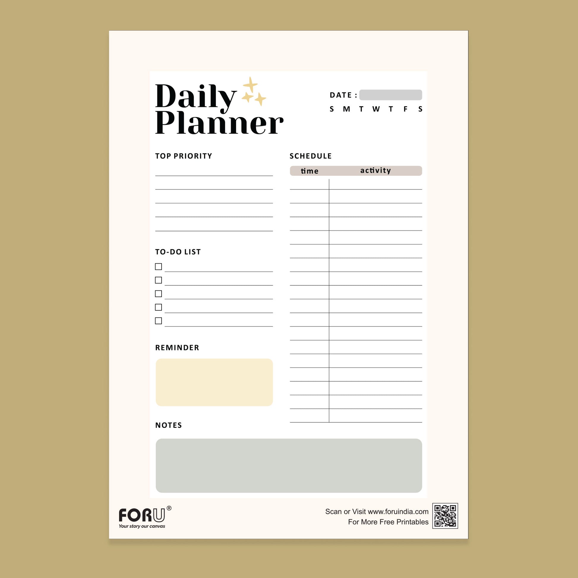Printable daily planner free pdf download