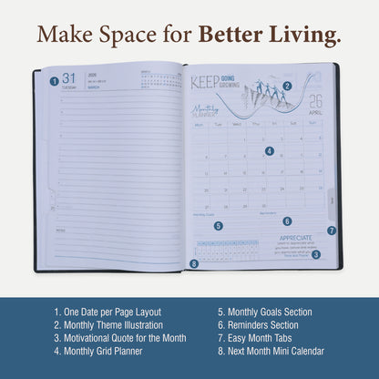 FORU Aim 2026 Theme Planner Diary Gift Set | Professional Diary & Pen Gift Box