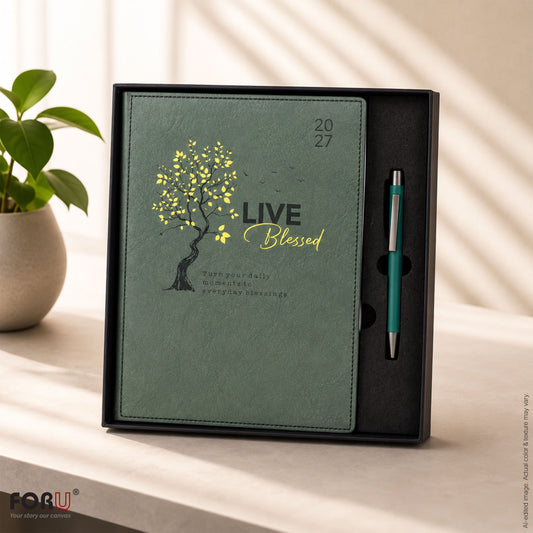 FORU 2026 Unique New Year Diary Gift Set | 2 in 1 Diary & Pen Combo