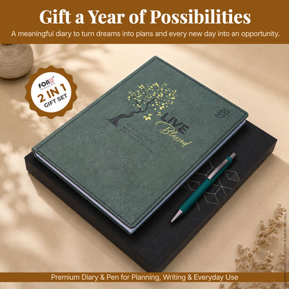 FORU 2027 Unique New Year Diary Gift Set | 2 in 1 Diary & Pen Combo