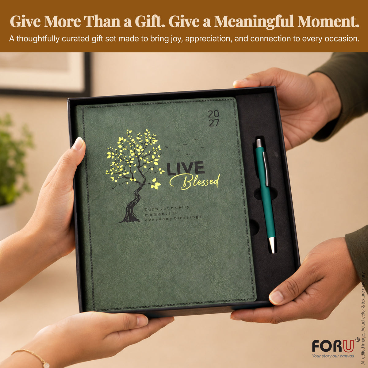 FORU 2027 Unique New Year Diary Gift Set | 2 in 1 Diary & Pen Combo