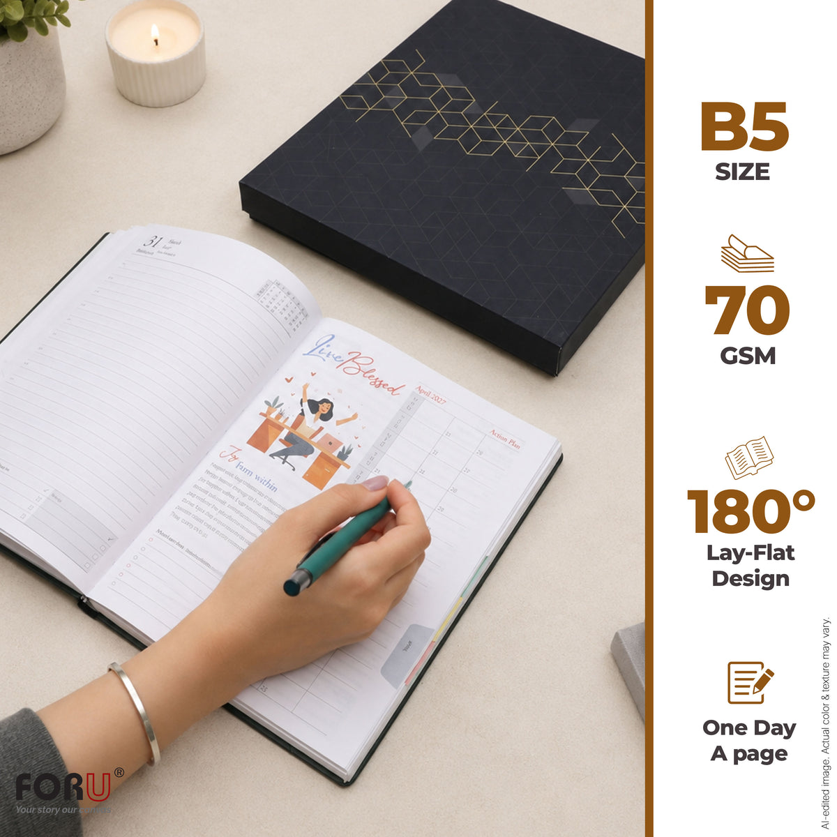 FORU 2027 Unique New Year Diary Gift Set | 2 in 1 Diary & Pen Combo