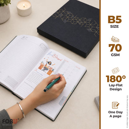 FORU 2027 Unique New Year Diary Gift Set | 2 in 1 Diary & Pen Combo