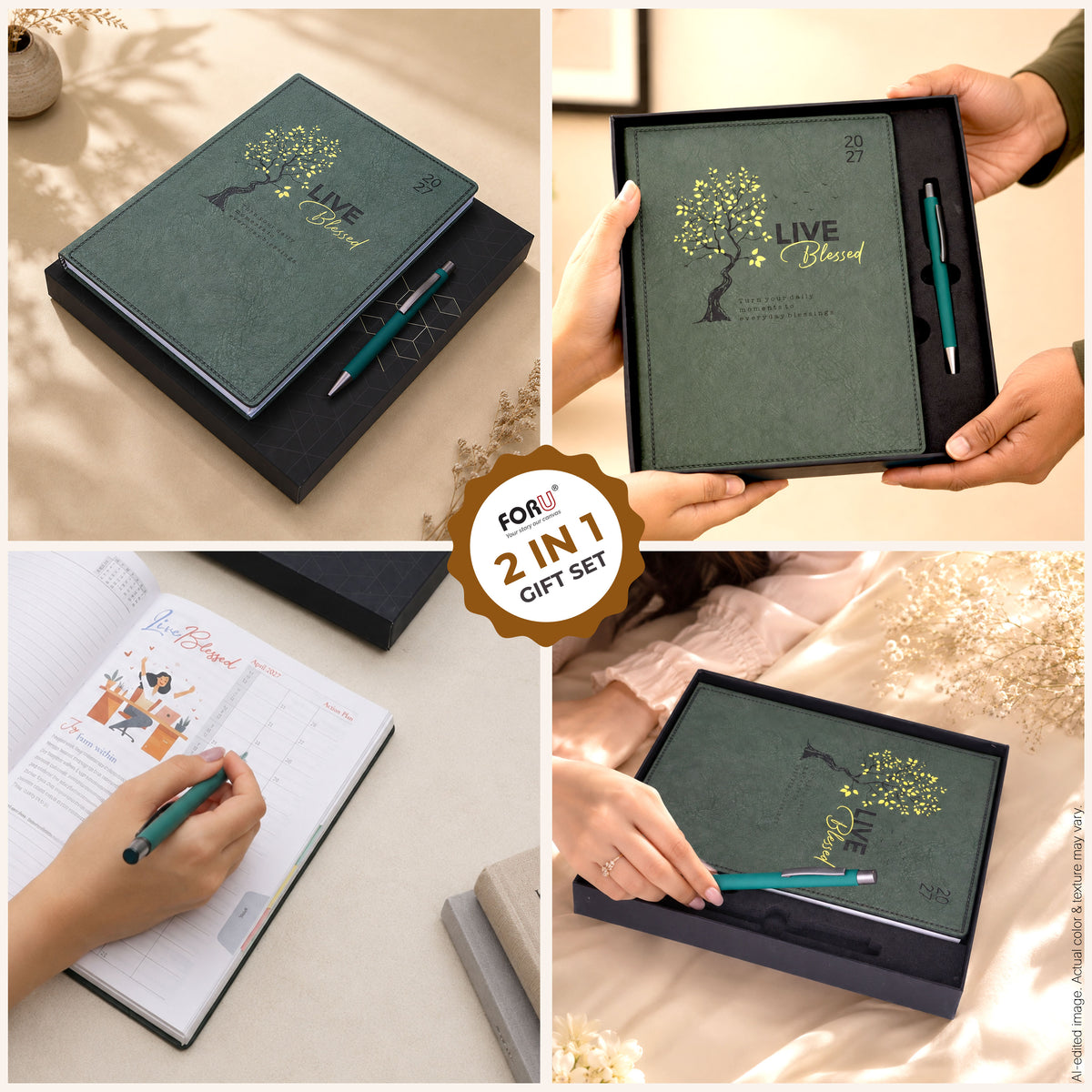 FORU 2027 Unique New Year Diary Gift Set | 2 in 1 Diary & Pen Combo