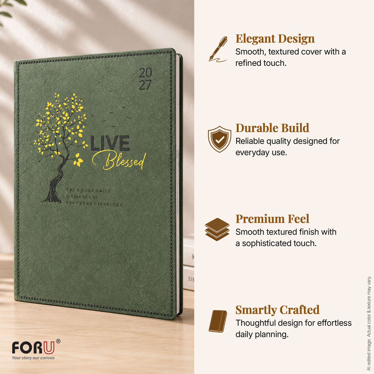 FORU 2027 Unique New Year Diary Gift Set | 2 in 1 Diary & Pen Combo