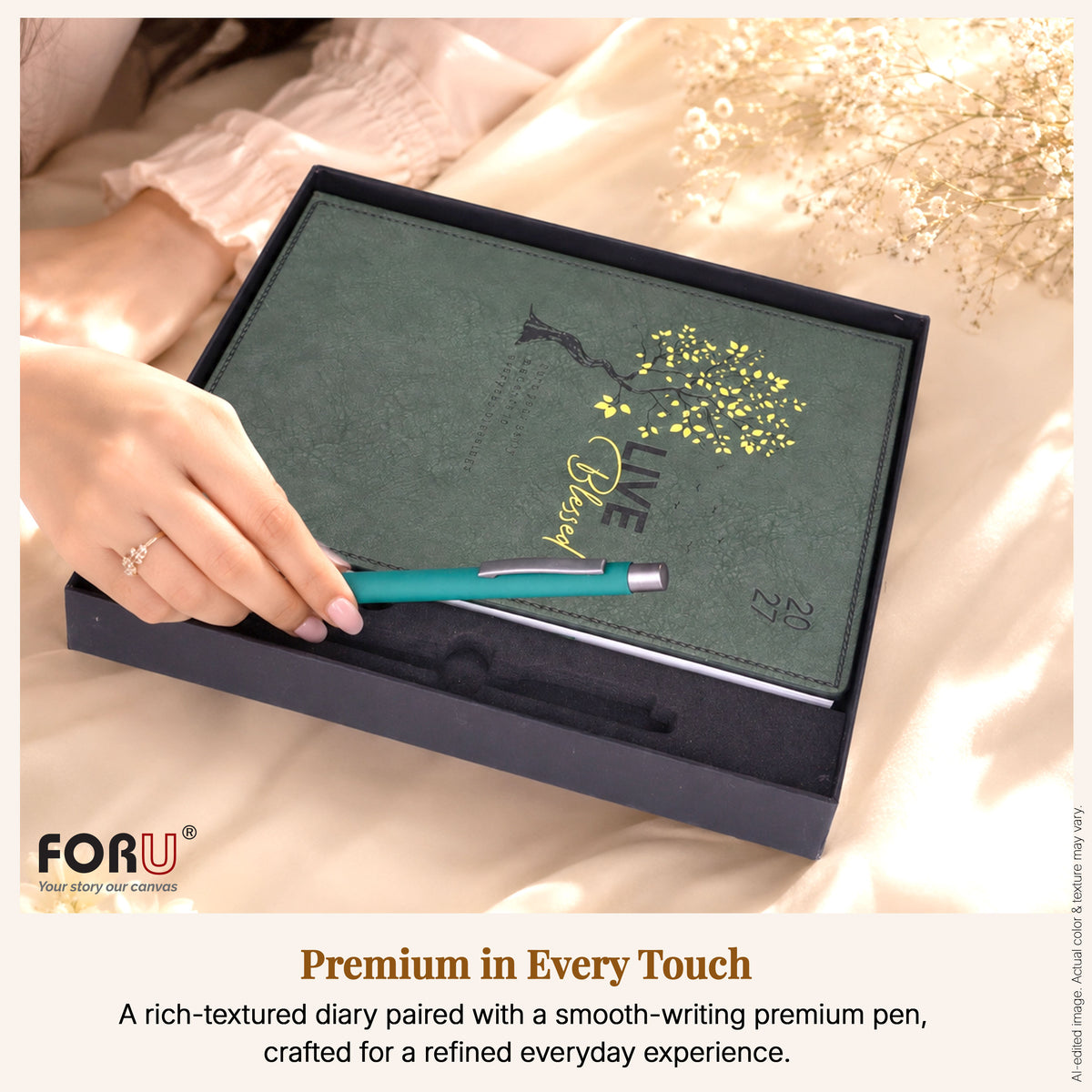 FORU 2027 Unique New Year Diary Gift Set | 2 in 1 Diary & Pen Combo