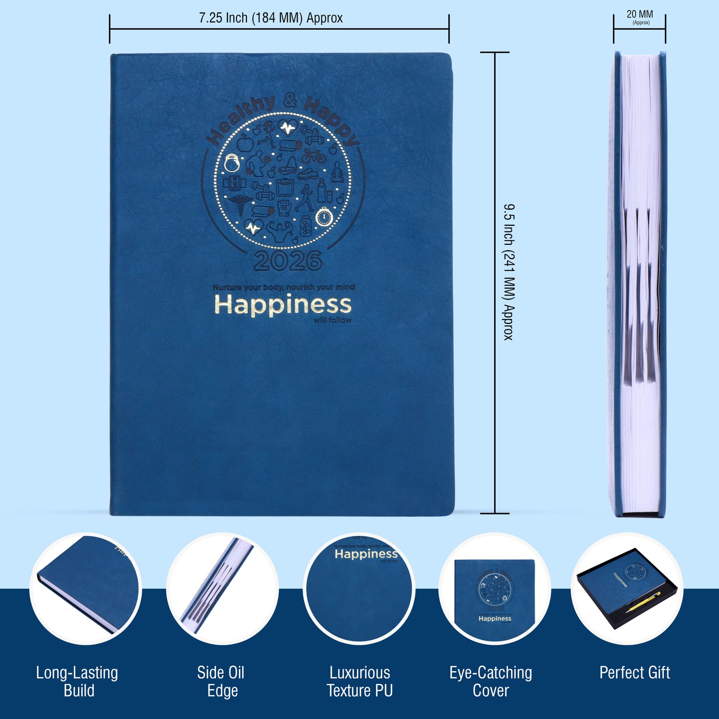 FOR U Spark 2 in 1 Diary & Pen Combo Gift Set 2026|Premium New Year Gift