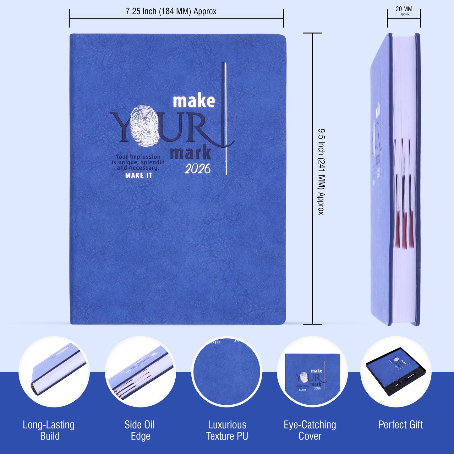 FOR U Verve 2026 Corporate Gift Set | 2 in 1 Diary & Pen Premium Office Gift Box