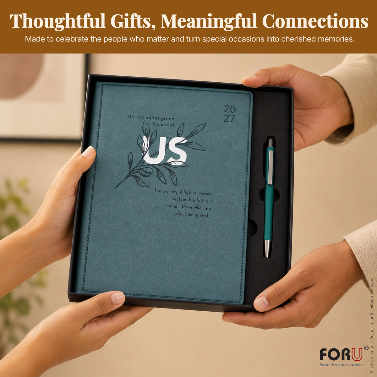 FORU Aim 2027 Theme Planner Diary Gift Set | Professional Diary & Pen Gift Box
