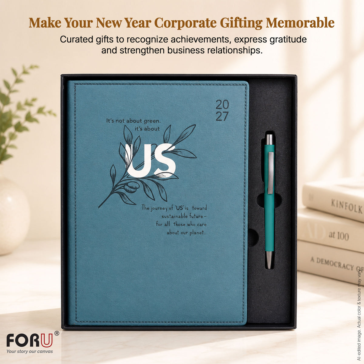 FORU Aim 2027 Theme Planner Diary Gift Set | Professional Diary & Pen Gift Box