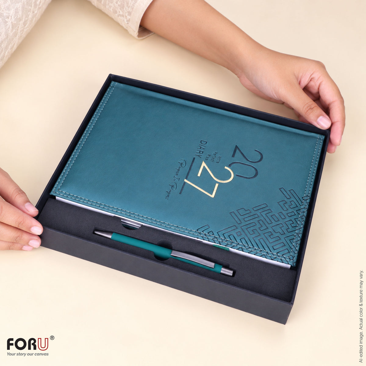 FORU Aim 2027 Theme Planner Diary Gift Set | Professional Diary & Pen Gift Box