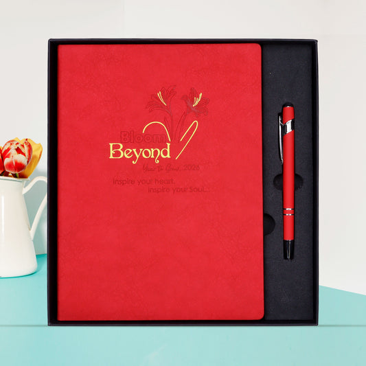 FOR U Zesta 2026 Corporate Gift Set | 2 in 1 Diary & Pen Premium Office Gift Box