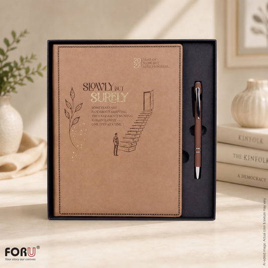FOR U Zesta 2026 Christmas Gift Set | Premium Diary & Pen | Corporate Xmas Gift Box