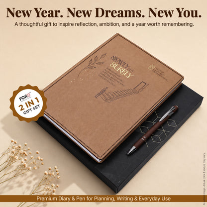 FOR U Zesta 2027 Christmas Gift Set | Premium Diary & Pen | Corporate Xmas Gift Box