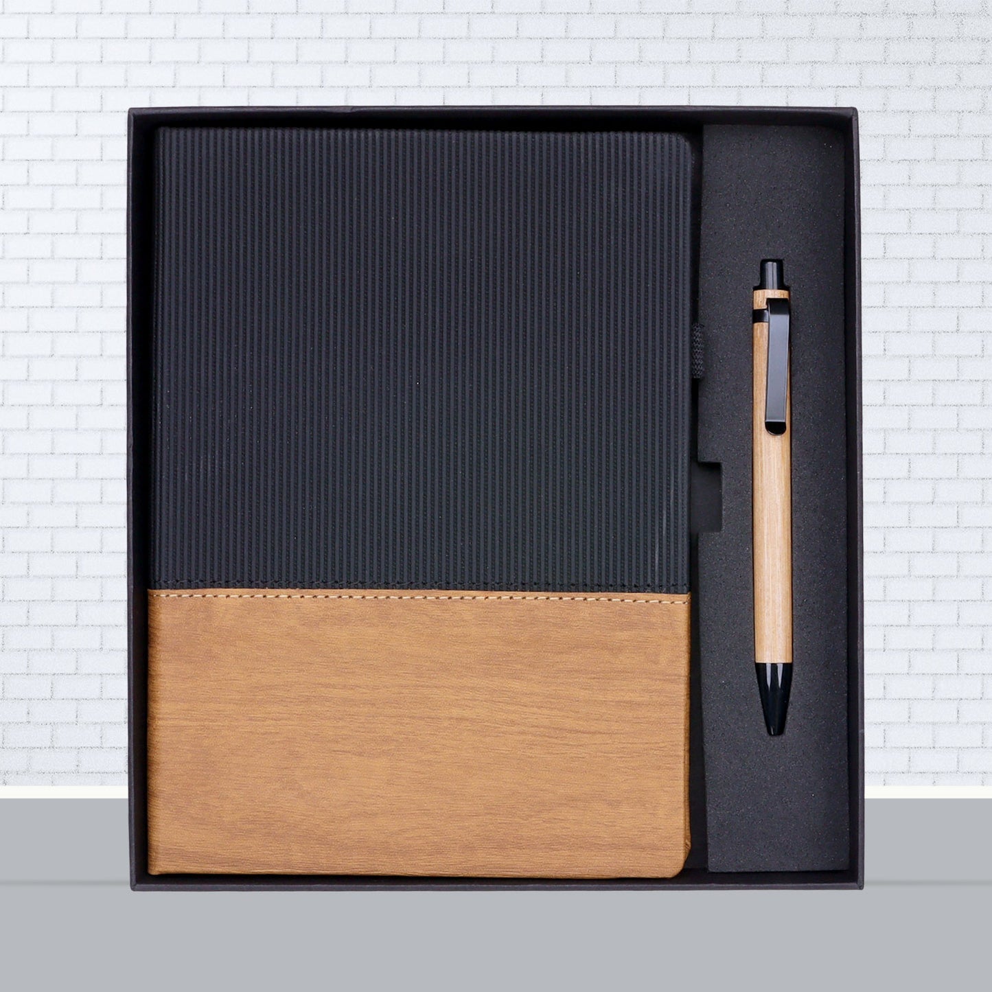 FOR U Impress A5 Notebook Pen Gift Set | Wooden Pen Combo for Corporate Gifting