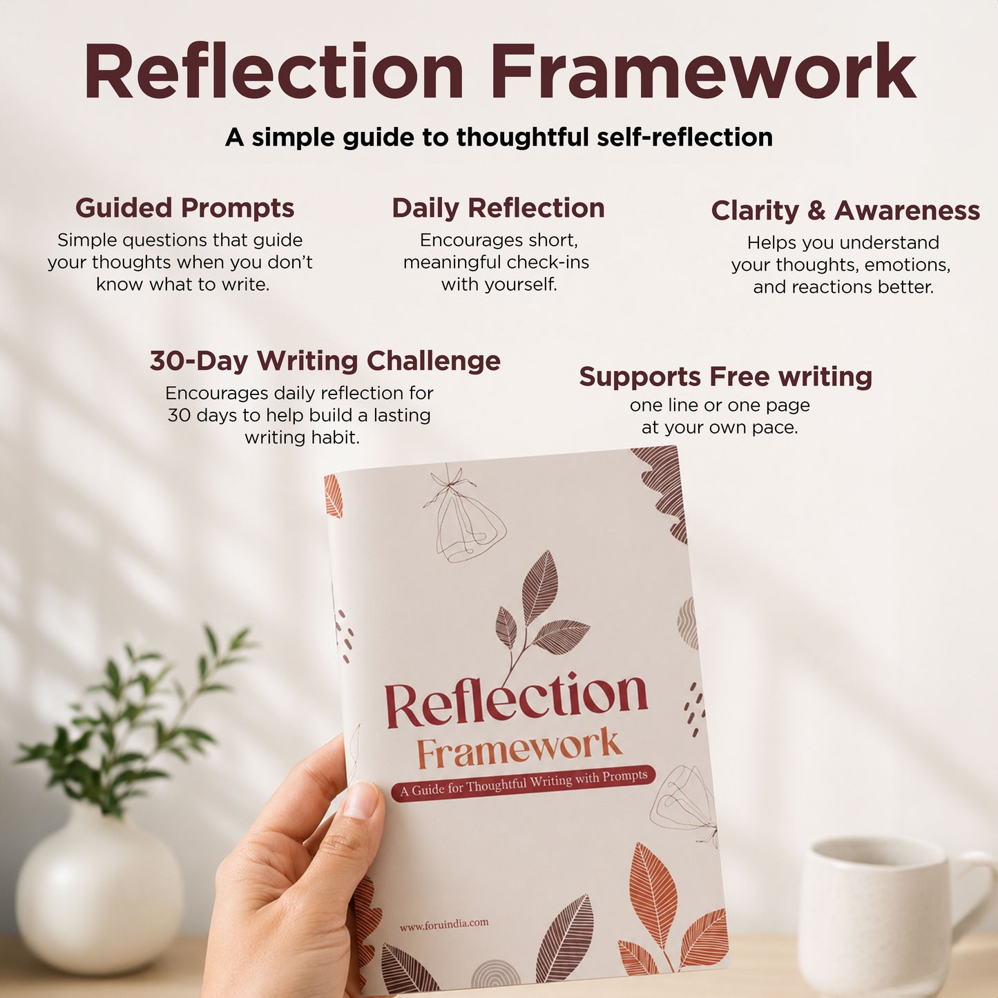 Self-Reflection Journal – Think Clearly, Reflect Deeply, and Grow with Purpose