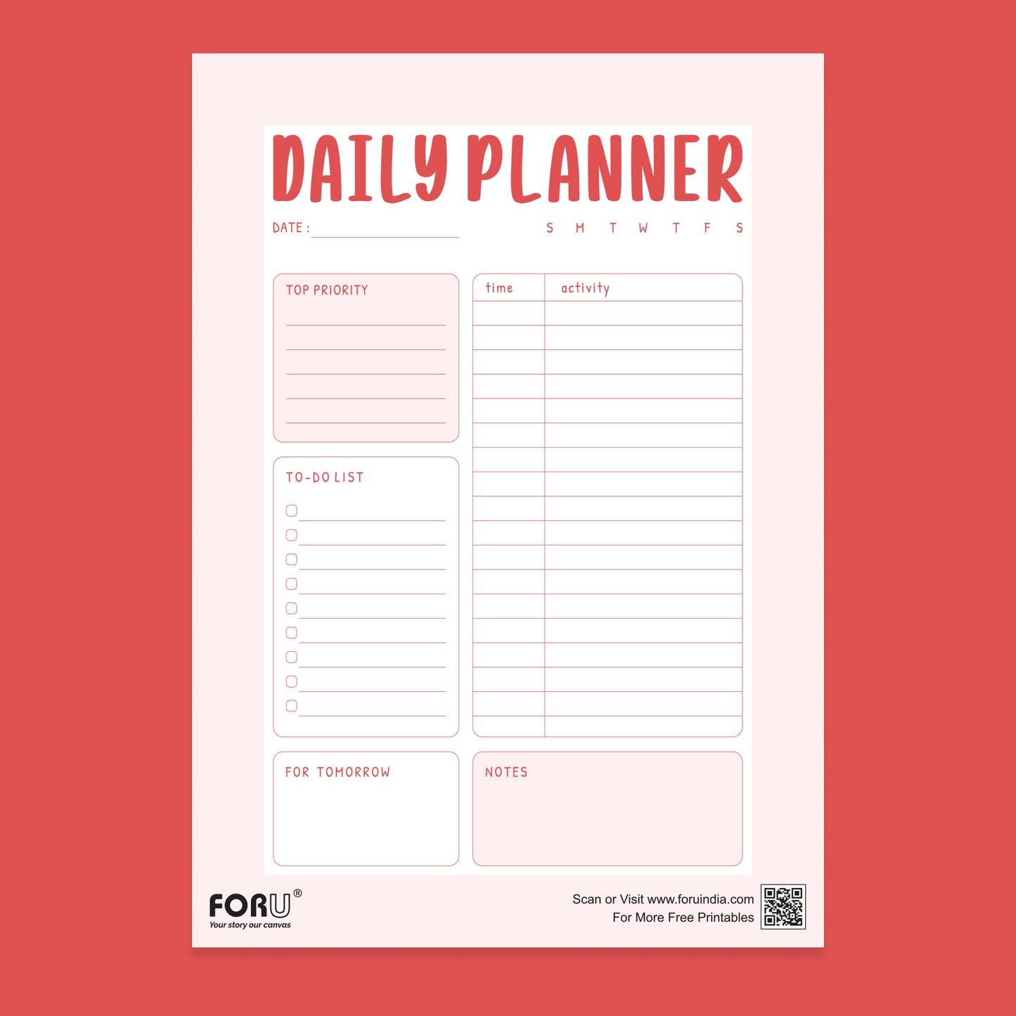 free daily planner templates pdf download