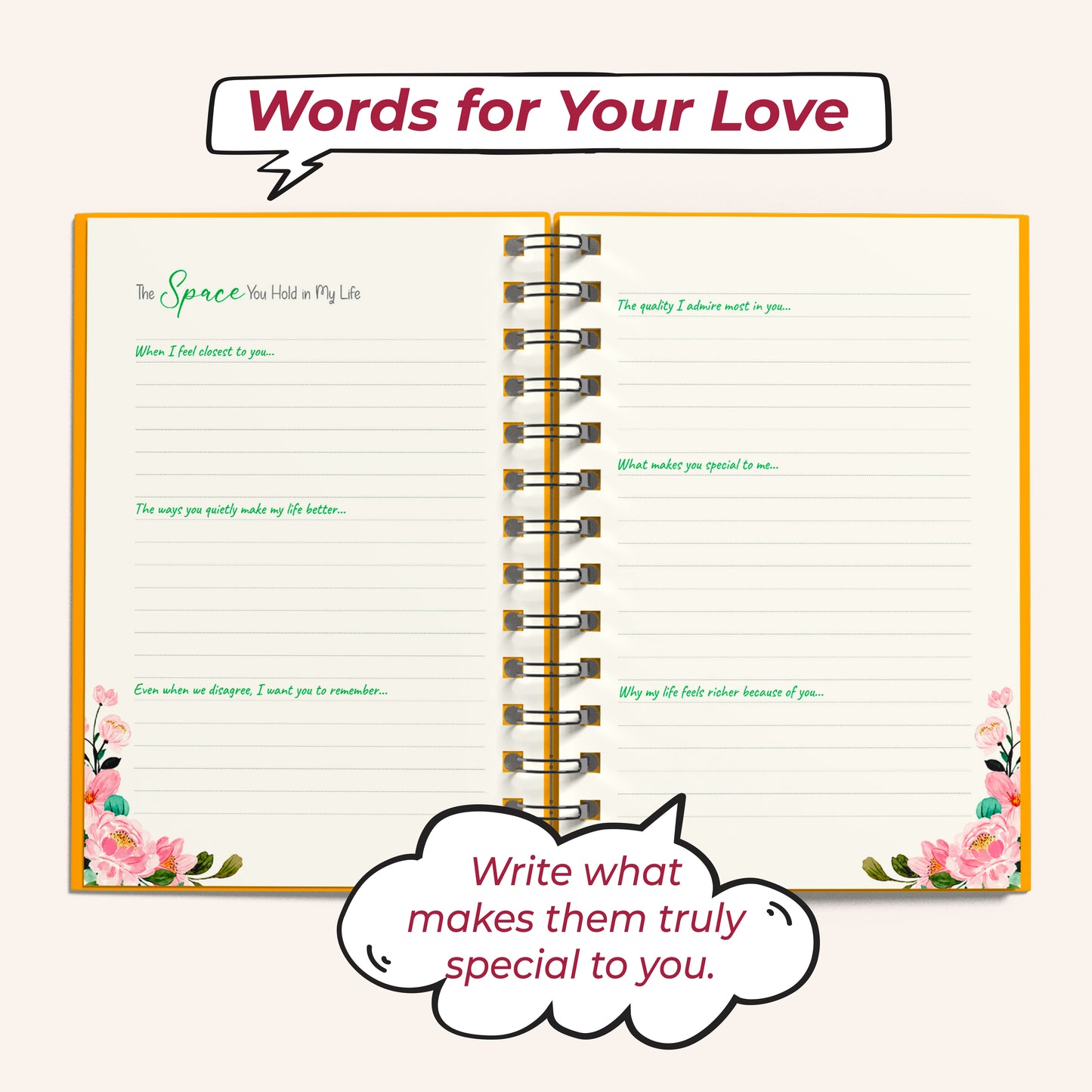 For Someone Special – A Journal of Thoughts, Feelings & Unspoken Words