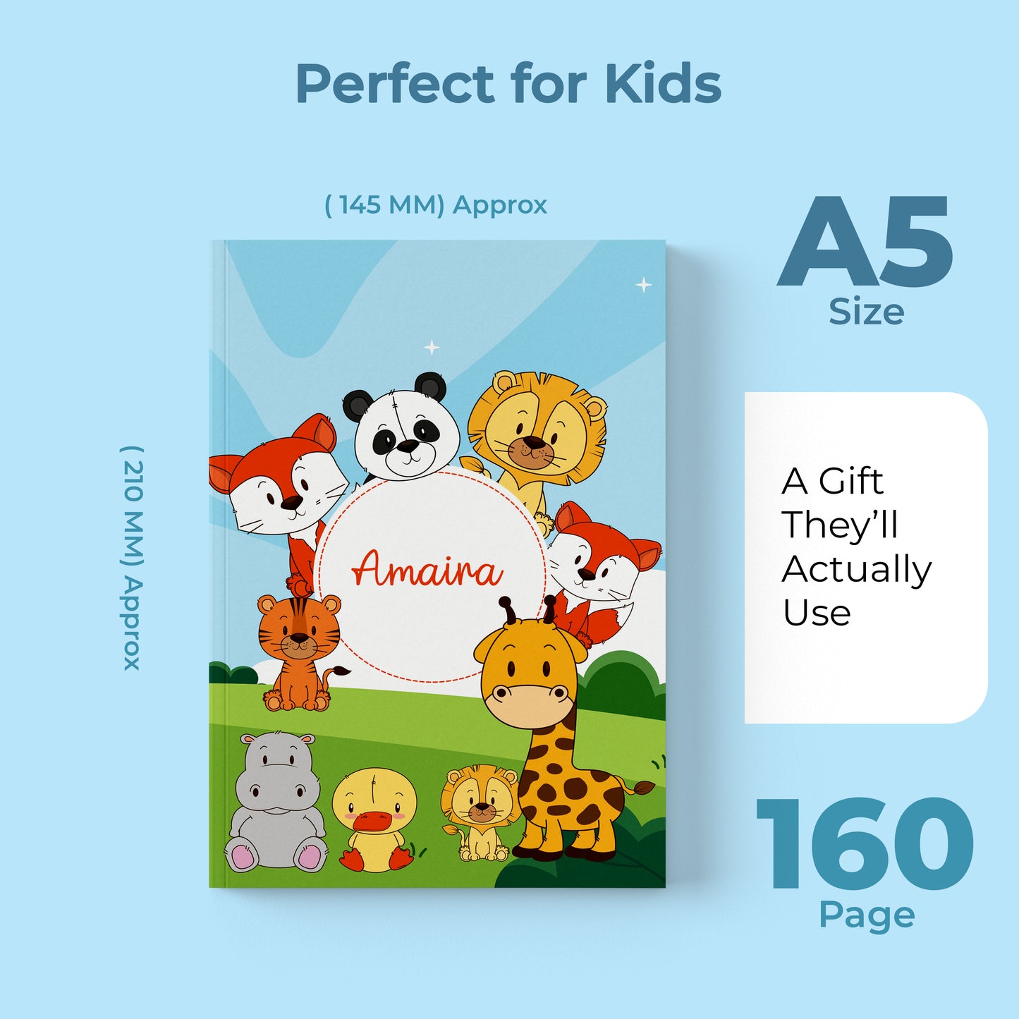 Personalized Kids Notebook Journal – Custom Name A5 Writing Book for School,Birthday Return Gifts & Creative Learning