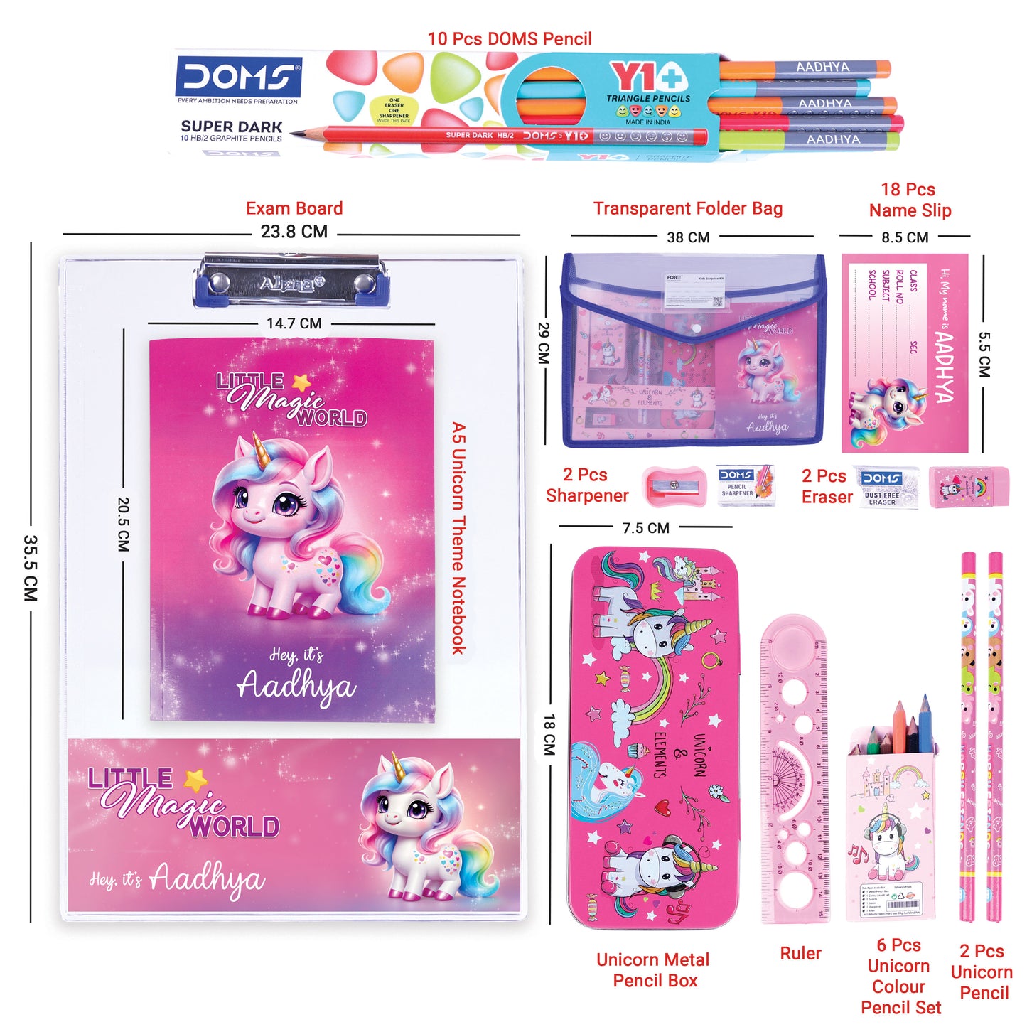 11 Pcs Unicorn Personalized Surprise Kit for Kids