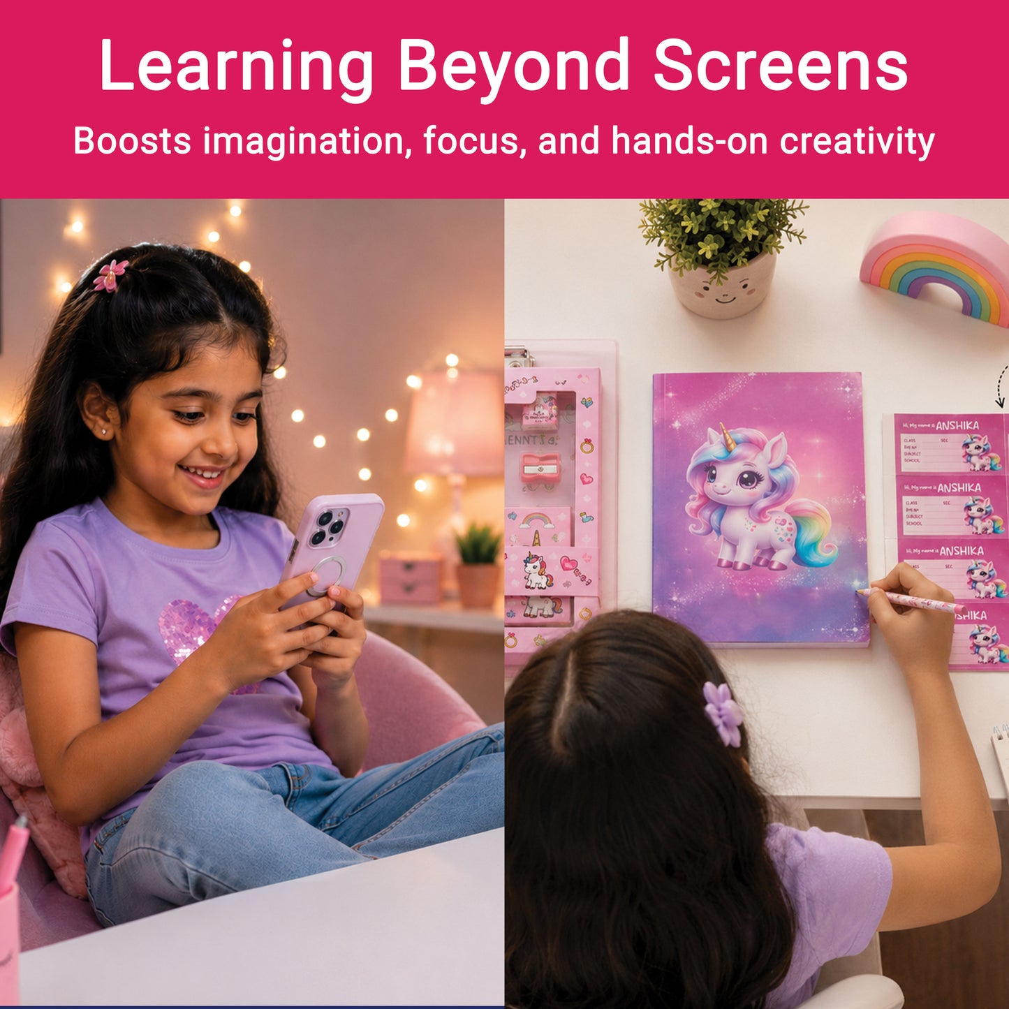 Unicorn Theme Stationery Kit for Kids