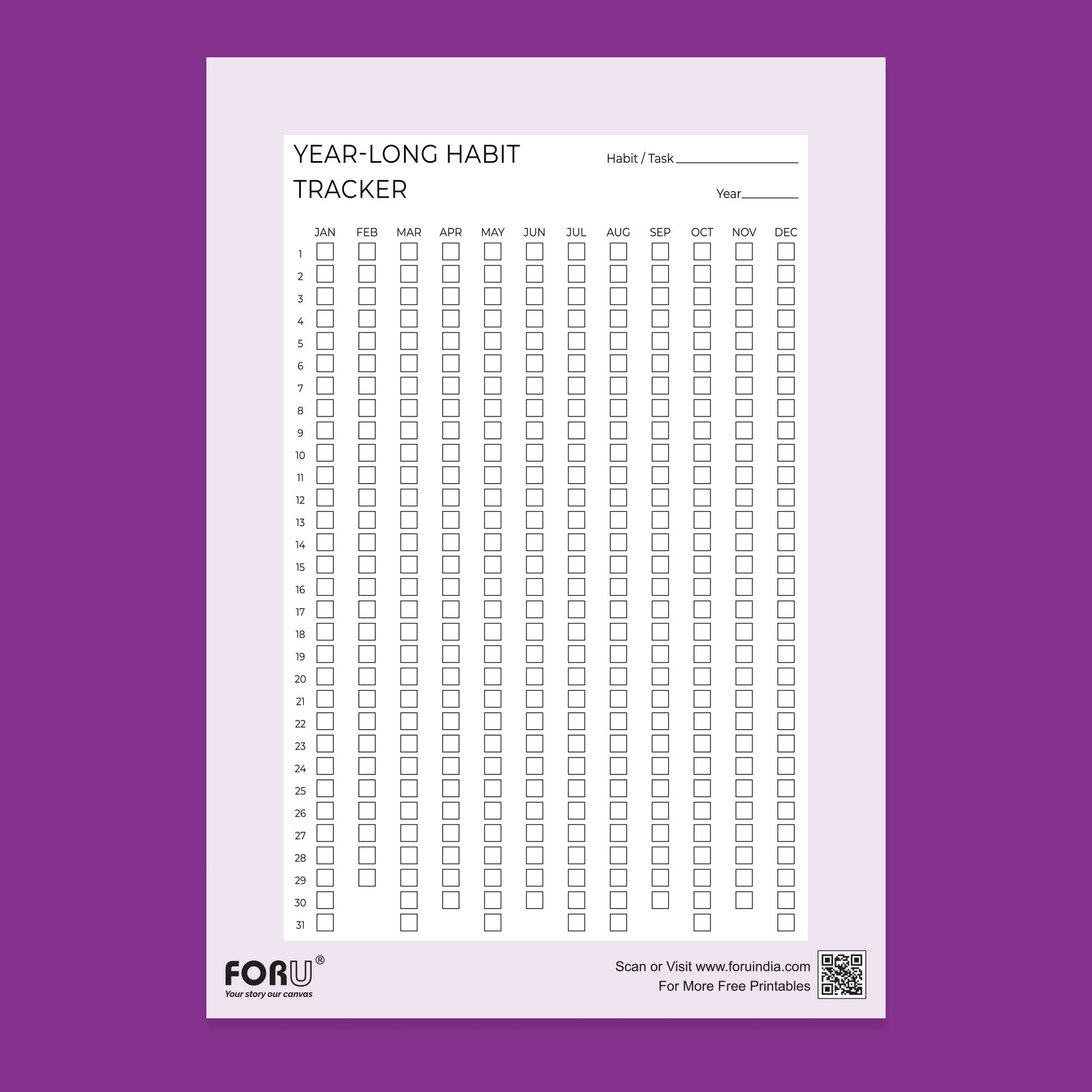 habit tracker template free download pdf