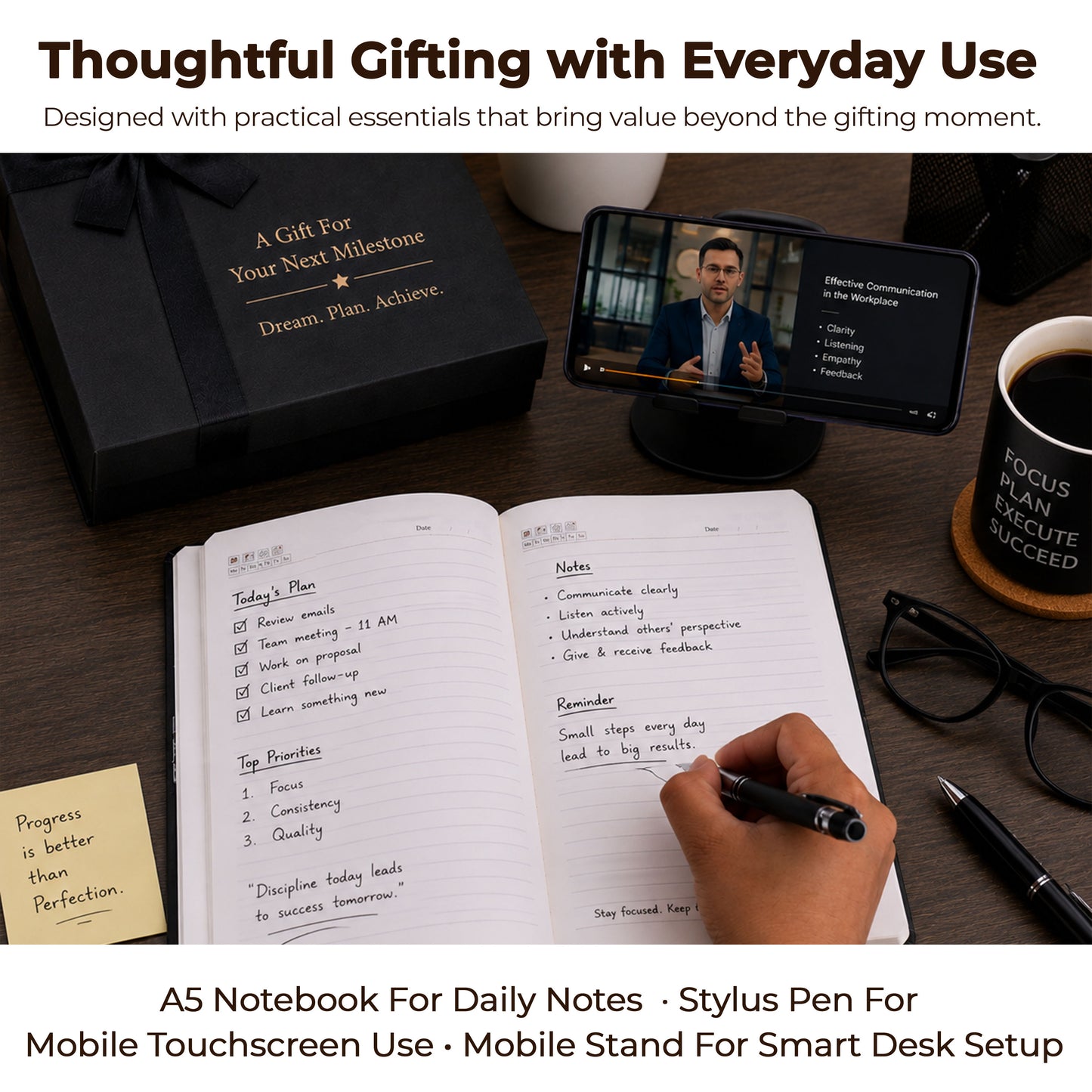 FOR U Functional 3-in-1 Office Stationery Combo Hamper Kit