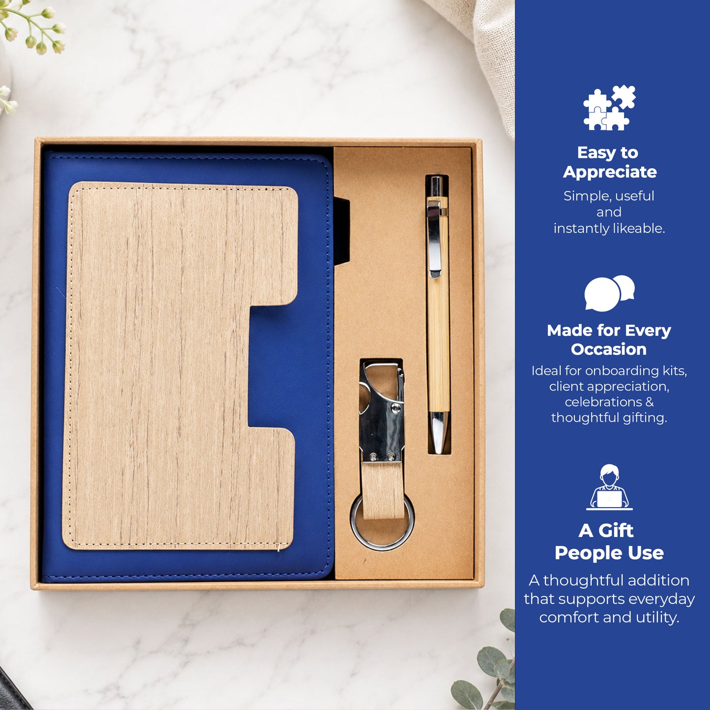 Customizable 3-in-1  Premium Writing Gift Hamper - Blue