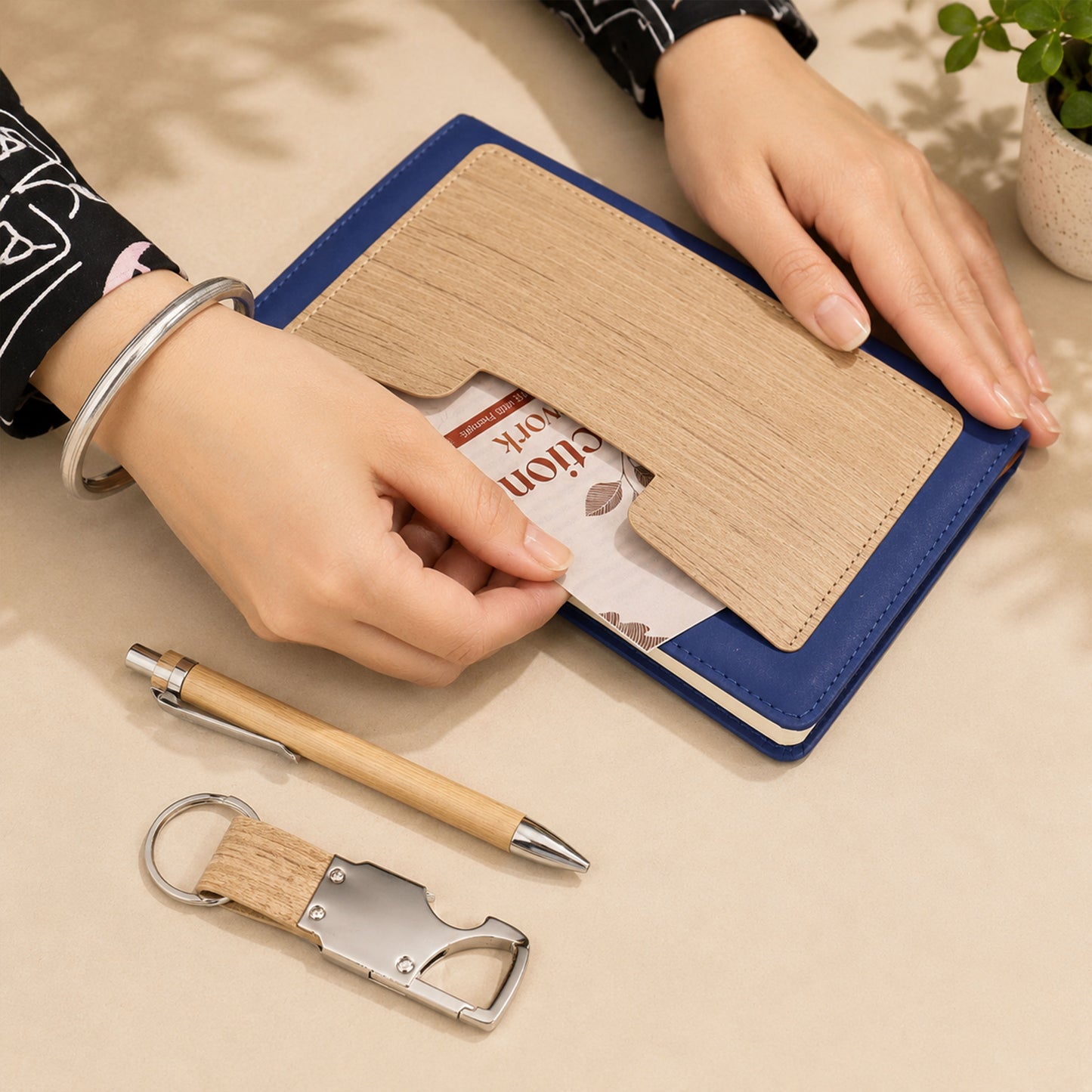 Customizable 3-in-1  Premium Writing Gift Hamper - Blue
