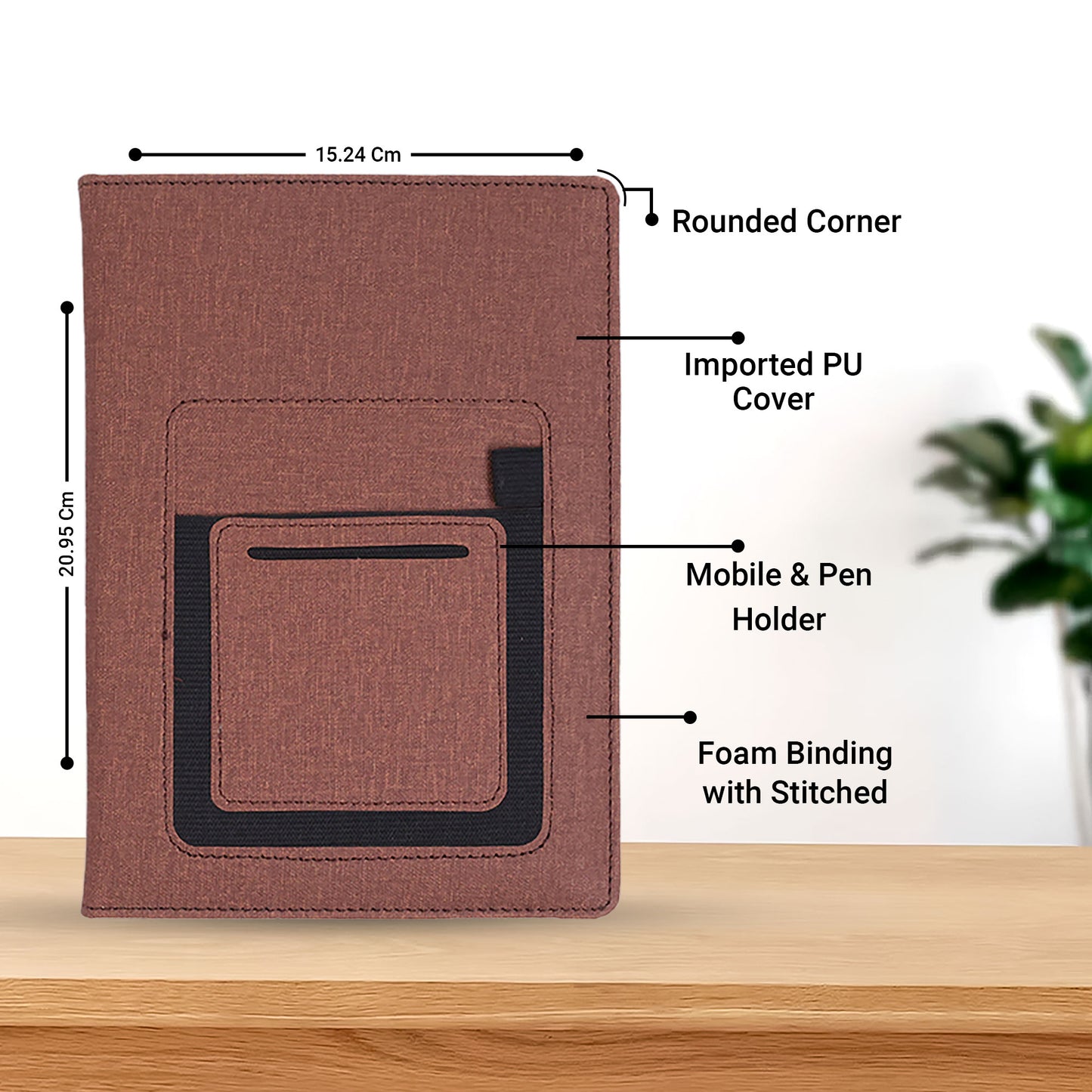 ForU Phoenix A5 Notebook Diary With Mobile & Pen Holder, Stylish Pocket