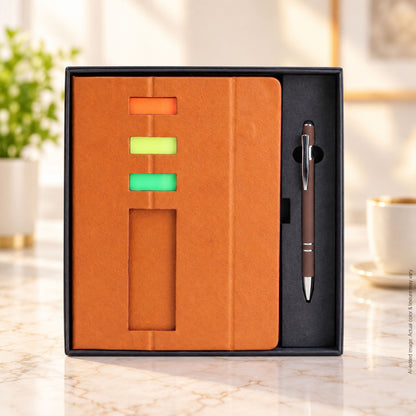 2 In 1 Combo Gift Set A5 Notebook Diary With Sticky Notes and Pen