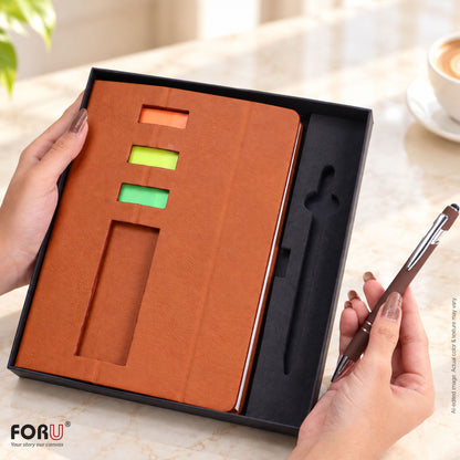 2 In 1 Combo Gift Set A5 Notebook Diary With Sticky Notes and Pen