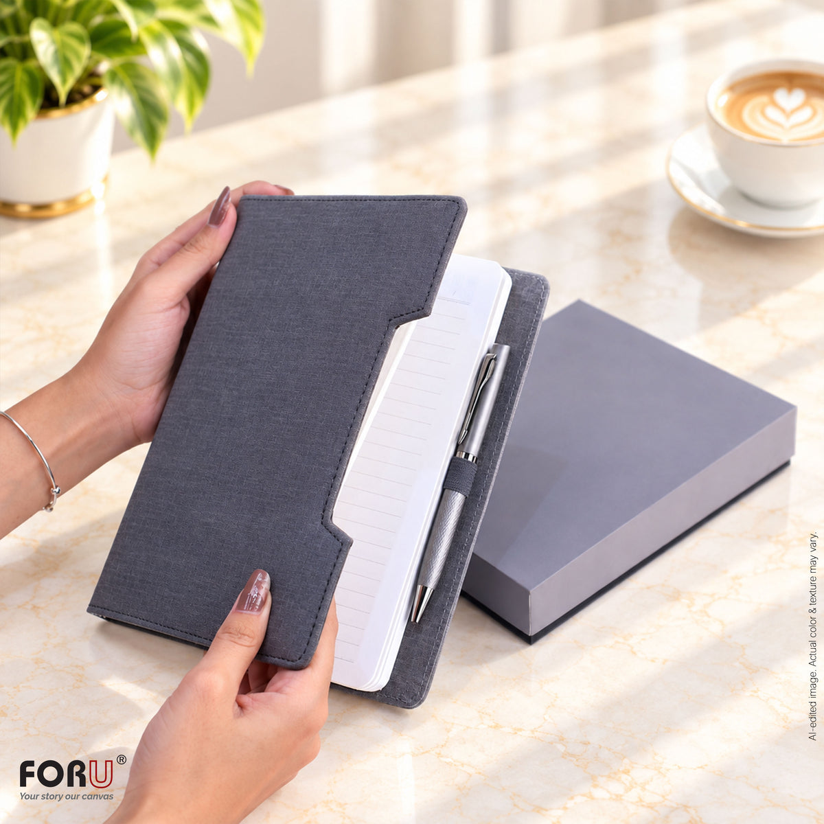 A5 Grey Notebook with Tip Pen | 2 in 1 Gift Set | Premium Corporate Gift