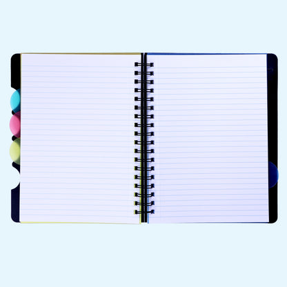 5 Subject B5 Notebook Ruled – 300 Pages Spiral Notebook with Dividers & Pen Holder