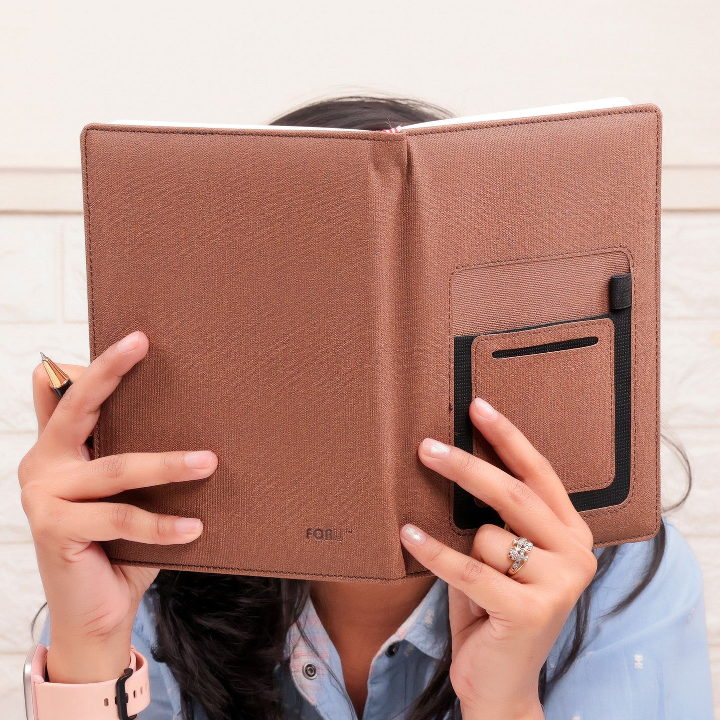 ForU Phoenix A5 Notebook Diary With Mobile & Pen Holder, Stylish Pocket